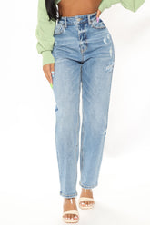 Still Got It Straight Leg Jeans - Light Blue Wash